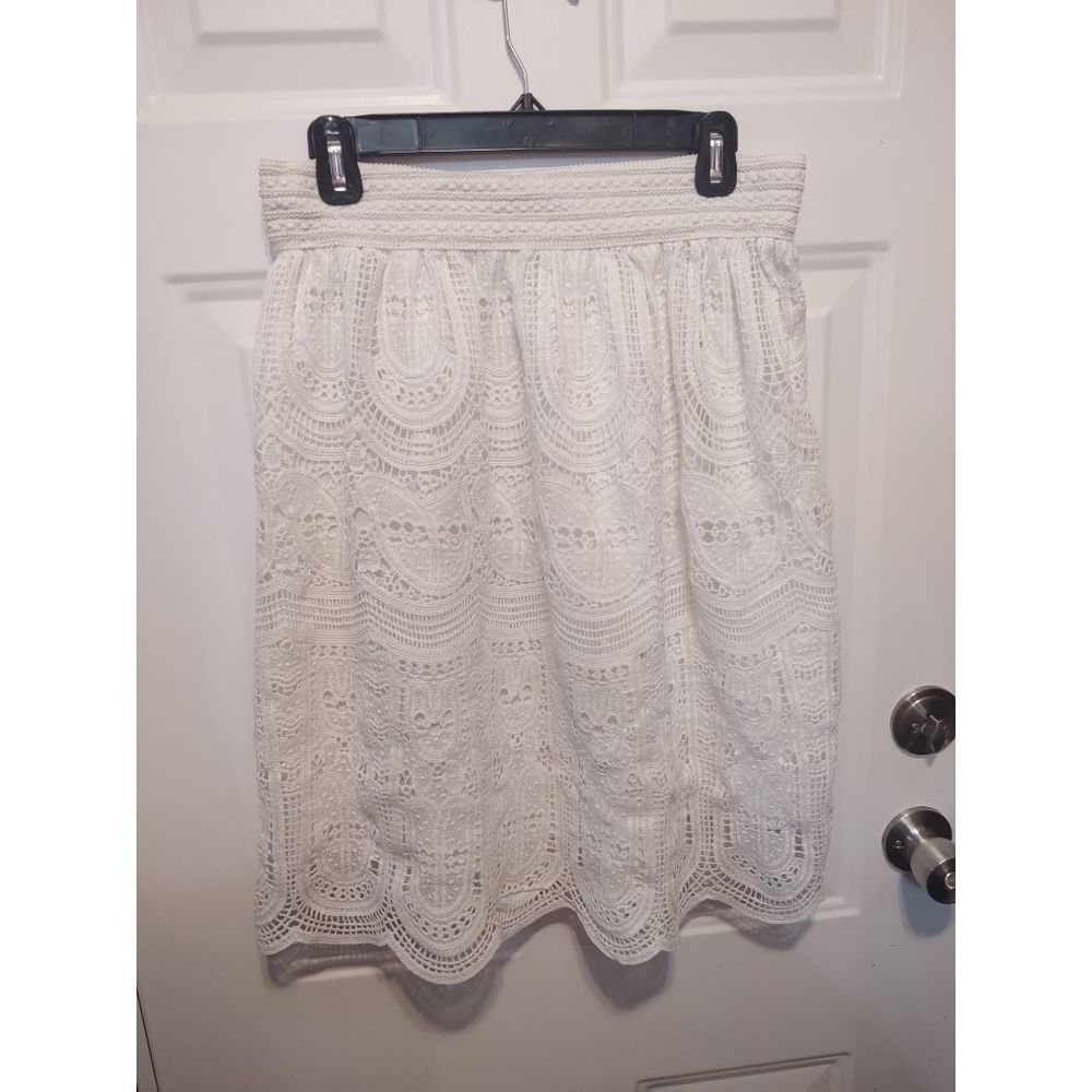 Amanda Collection‎ White Cotton Lace Skirt Women's Size Medium